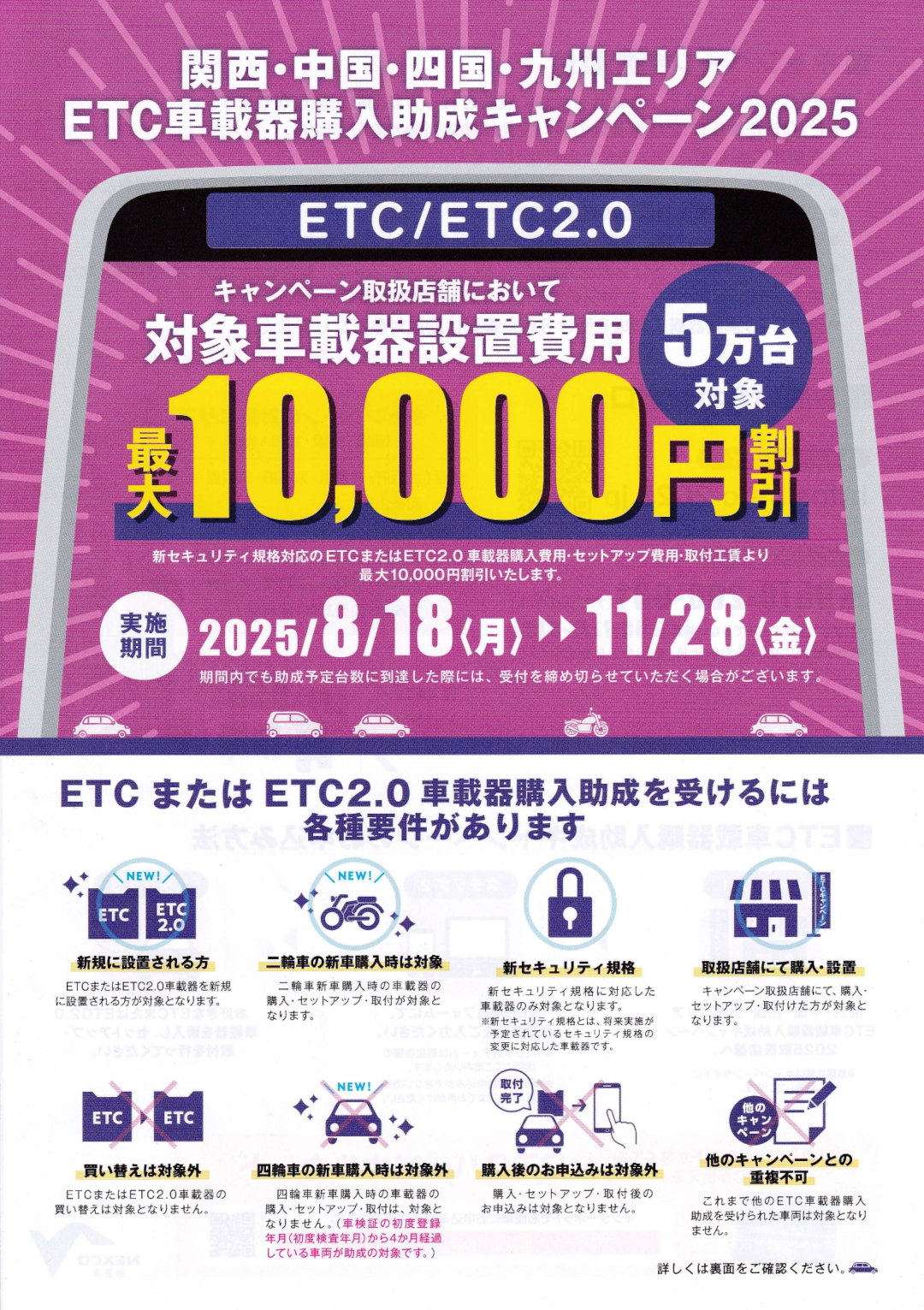 ETC車載器購入助成キャンペーン 2025